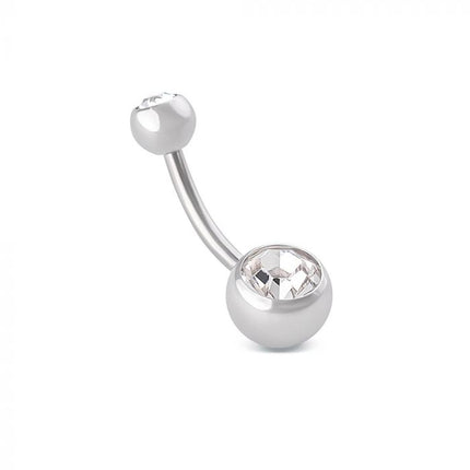 Photo of double crystal jeweled navel ring|Photo of jeweled butterfly belly button ring|Photo of synthetic opal titanium belly button ring