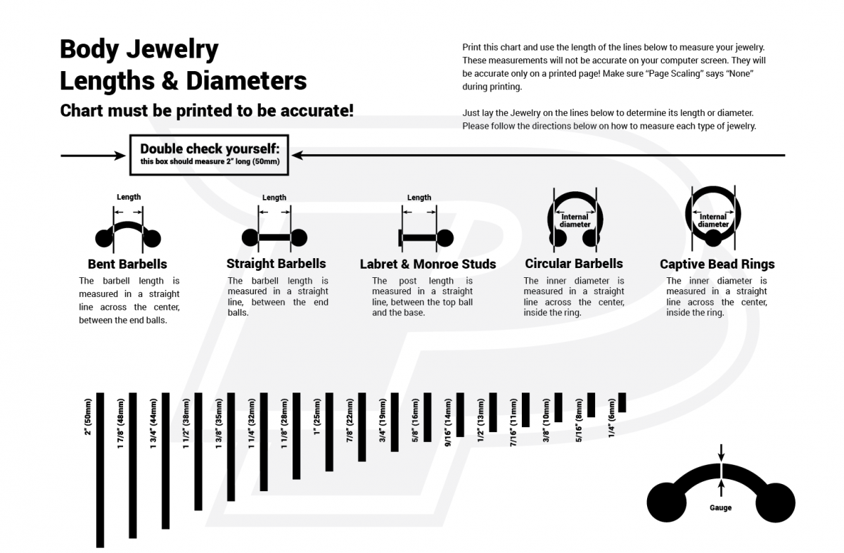 | Measuring Body Jewelry