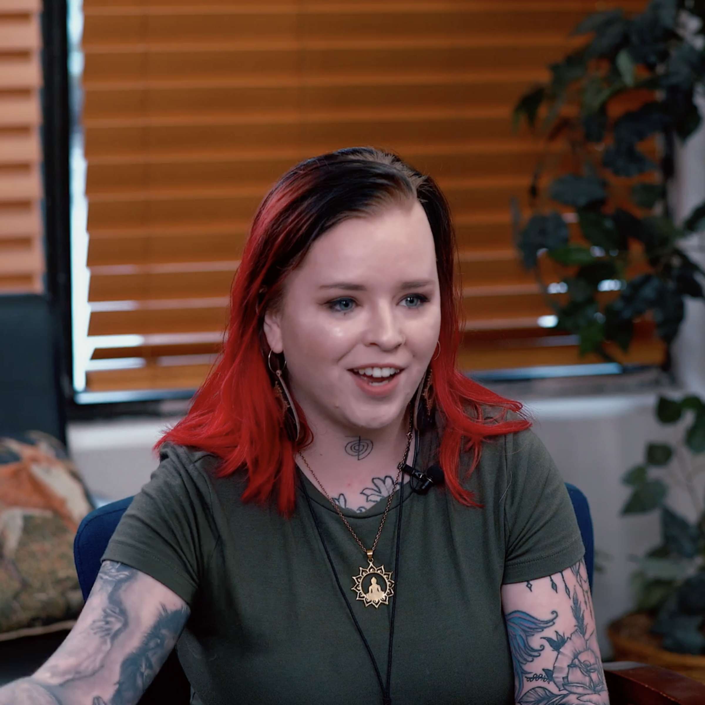 Still of tattoo artist Casey Hart giving an interview on time management Break through the Burnout: Insights from Casey Hart