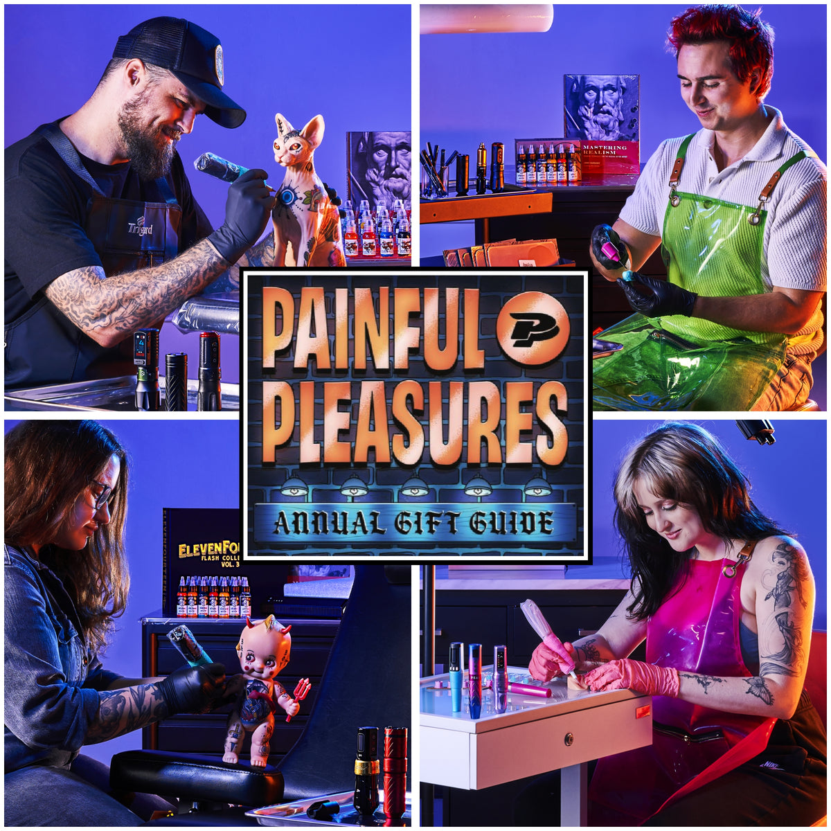 Collage of tattoo artists