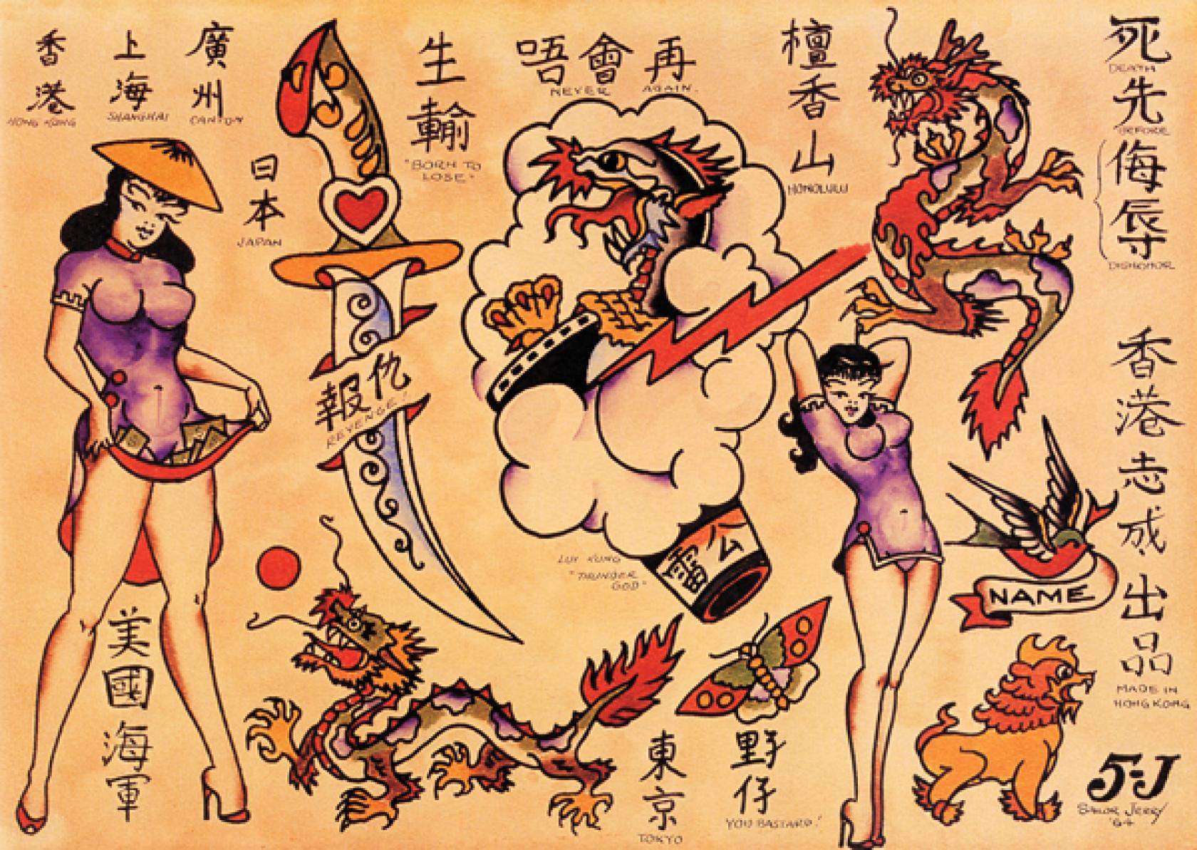 Sailor Jerry, American traditional tattoos, Japanese traditional tattoos Borrowing or Blending? Tattoos and Cultural Appropriation