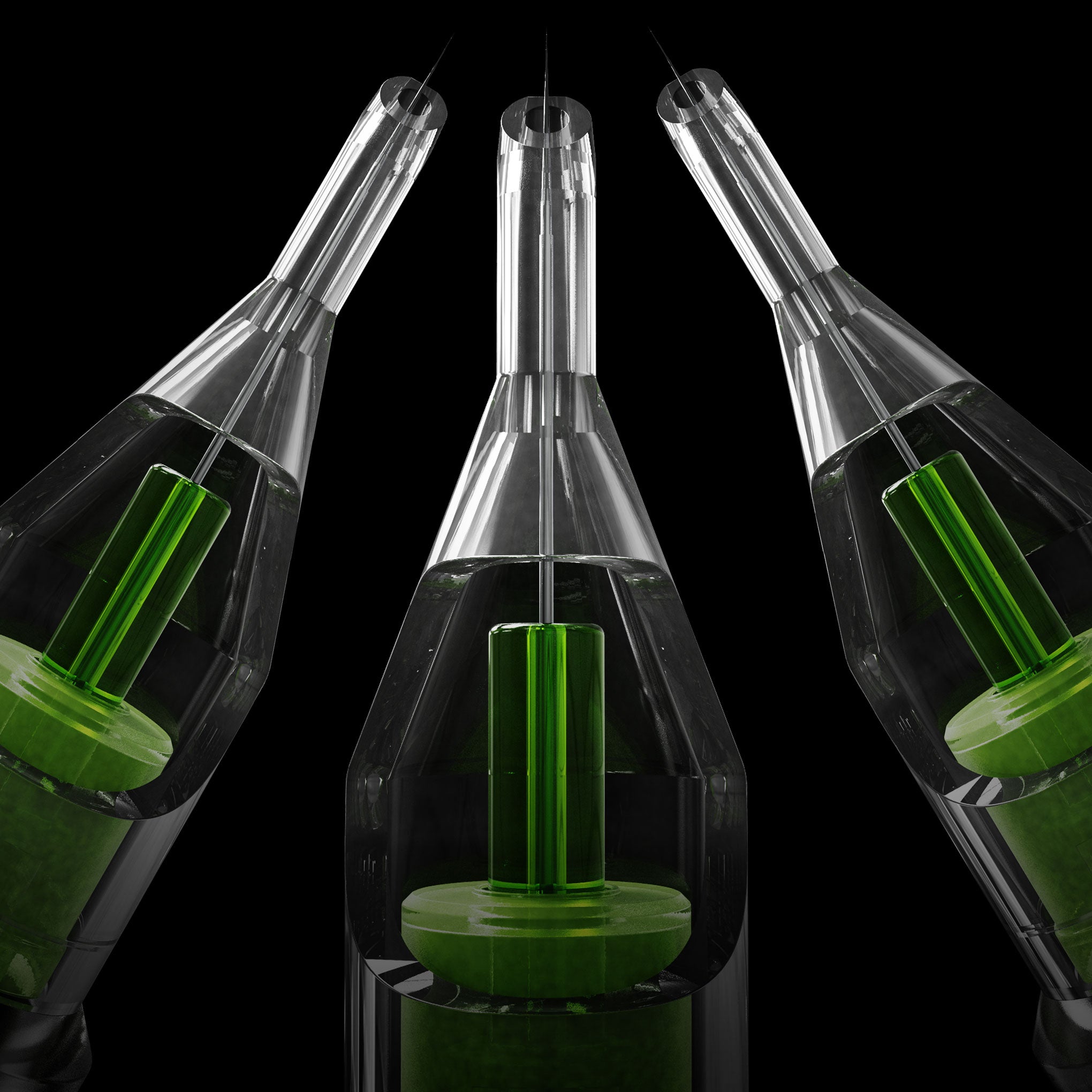 Three Stellar needle cartridges with a 1RL configuration How to Do Single Needle Tattoos