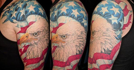 US Flag and Eagle Tattoo