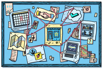 Illustration of steps for choosing a tattoo shop