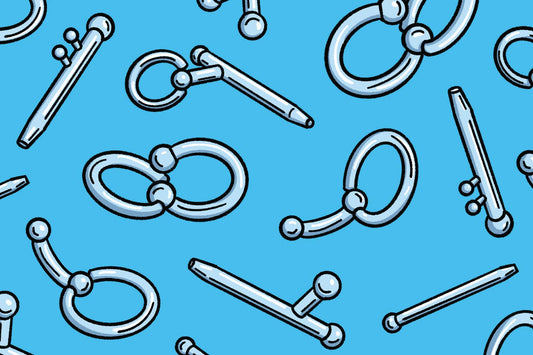 Illustration of basic steel PA body jewelry