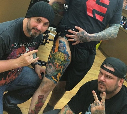 Bez of Triplesix Studios After Doing a Yoda Tattoo