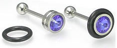 Single Disc Gem Tongue Rings Wholesale Tongue Rings