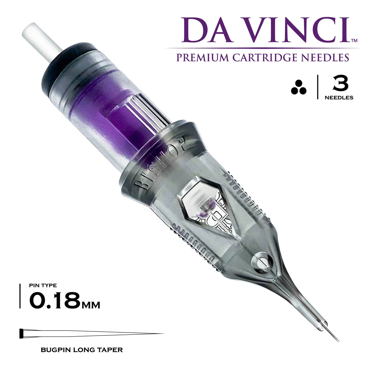 Bishop Da Vinci V2 Tattoo Cartridge Needles — Box of 20