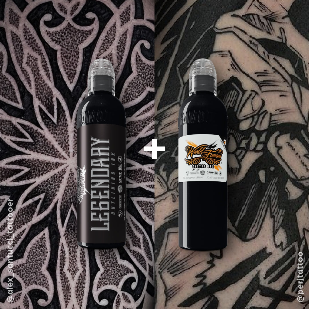 Legendary + Pitch Black Bundle – 8oz - World Famous Tattoo Ink