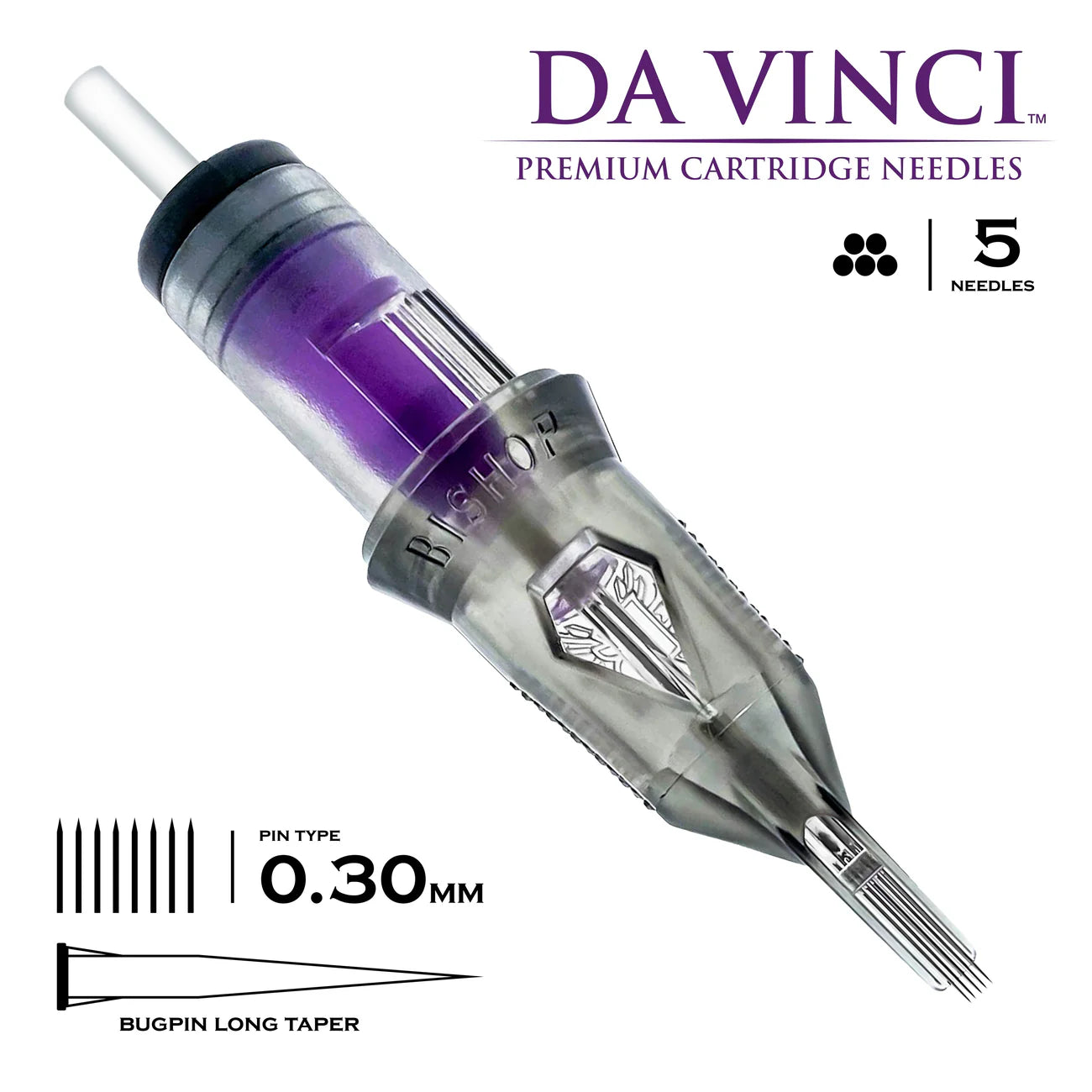 Bishop Da Vinci V2 Tattoo Cartridge Needles — Box of 20