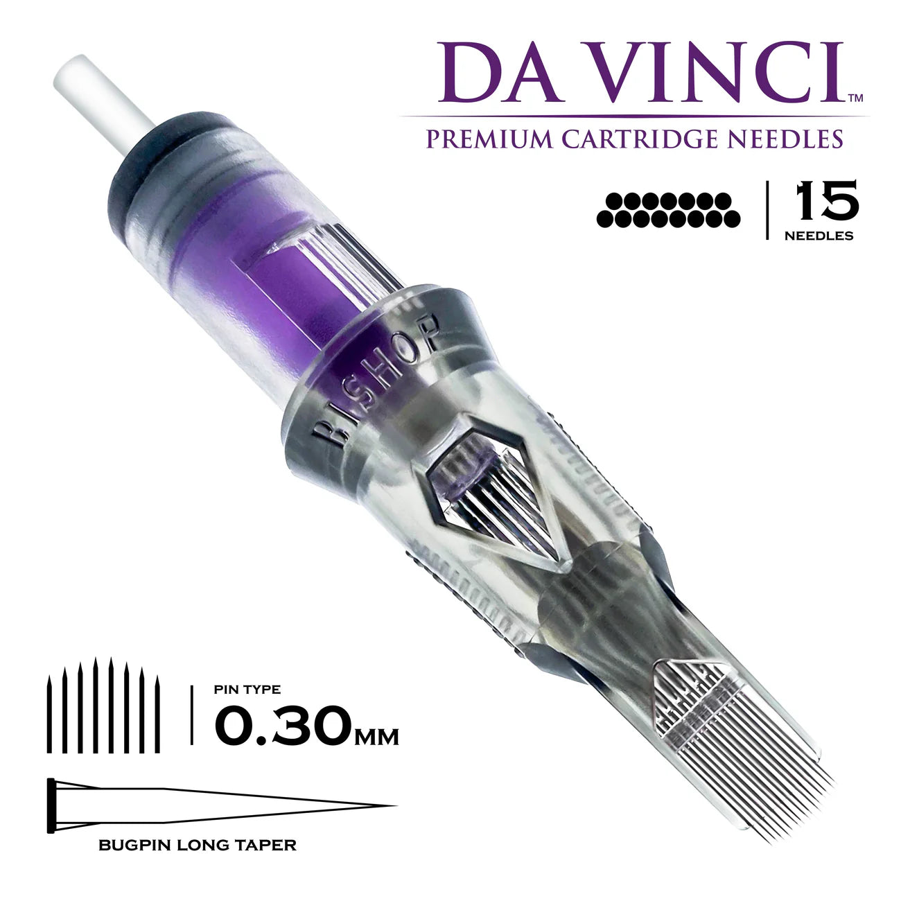 Bishop Da Vinci V2 Tattoo Cartridge Needles — Box of 20