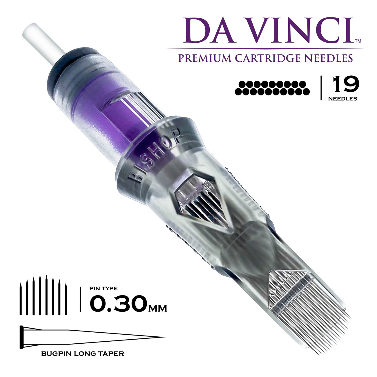Bishop Da Vinci V2 Tattoo Cartridge Needles — Box of 20