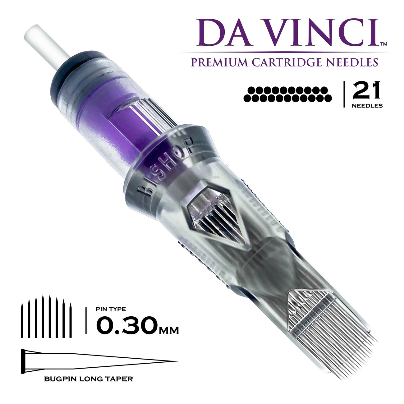 Bishop Da Vinci V2 Tattoo Cartridge Needles — Box of 20