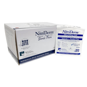 NitriDerm Sterile Disposable Nitrile Gloves — Box of 50 Pairs - Painful Pleasures