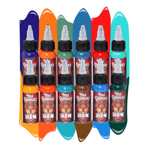 12 Color Max Rodriguez Set — Solid Ink — 1oz Bottles - Painful Pleasures