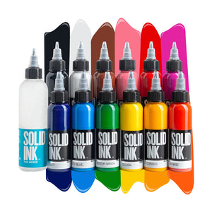 12 Color Spectrum Set — Solid Ink — 1oz Bottles - Painful Pleasures