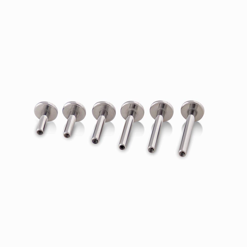 Tilum 16g Internal Flat Back Disc Titanium Labret Post - Price Per 1