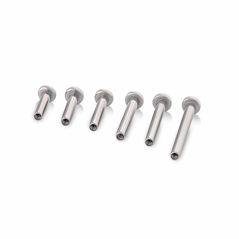 Tilum 16g Internal Flat Back Disc Titanium Labret Post - Version 2 - Price Per 1