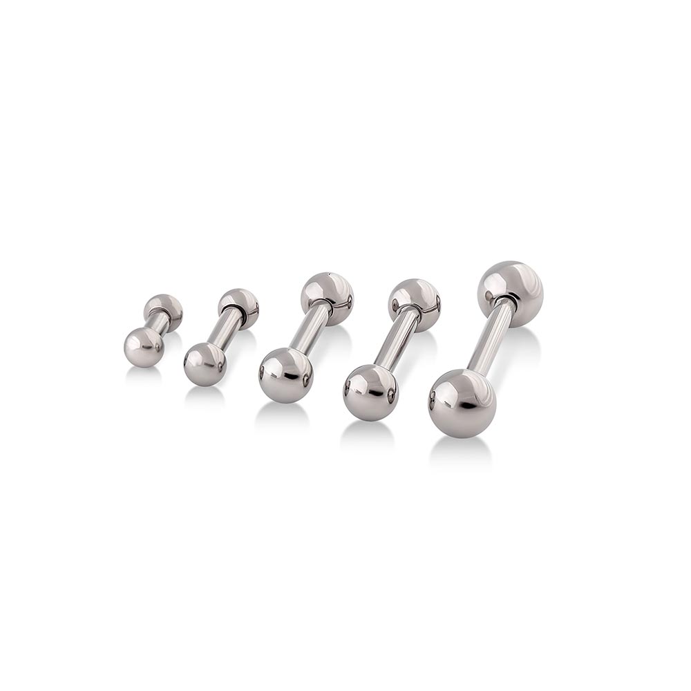 14g Titanium nipple piercing barbell set straight high polish silver i –  Siren Body Jewelry