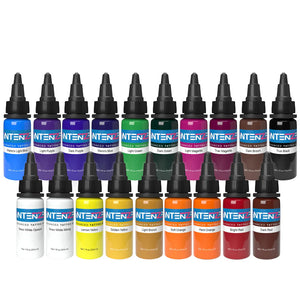 Basic 1/2oz Color Set - Intenze Tattoo Ink - 19 Bottles - Painful Pleasures