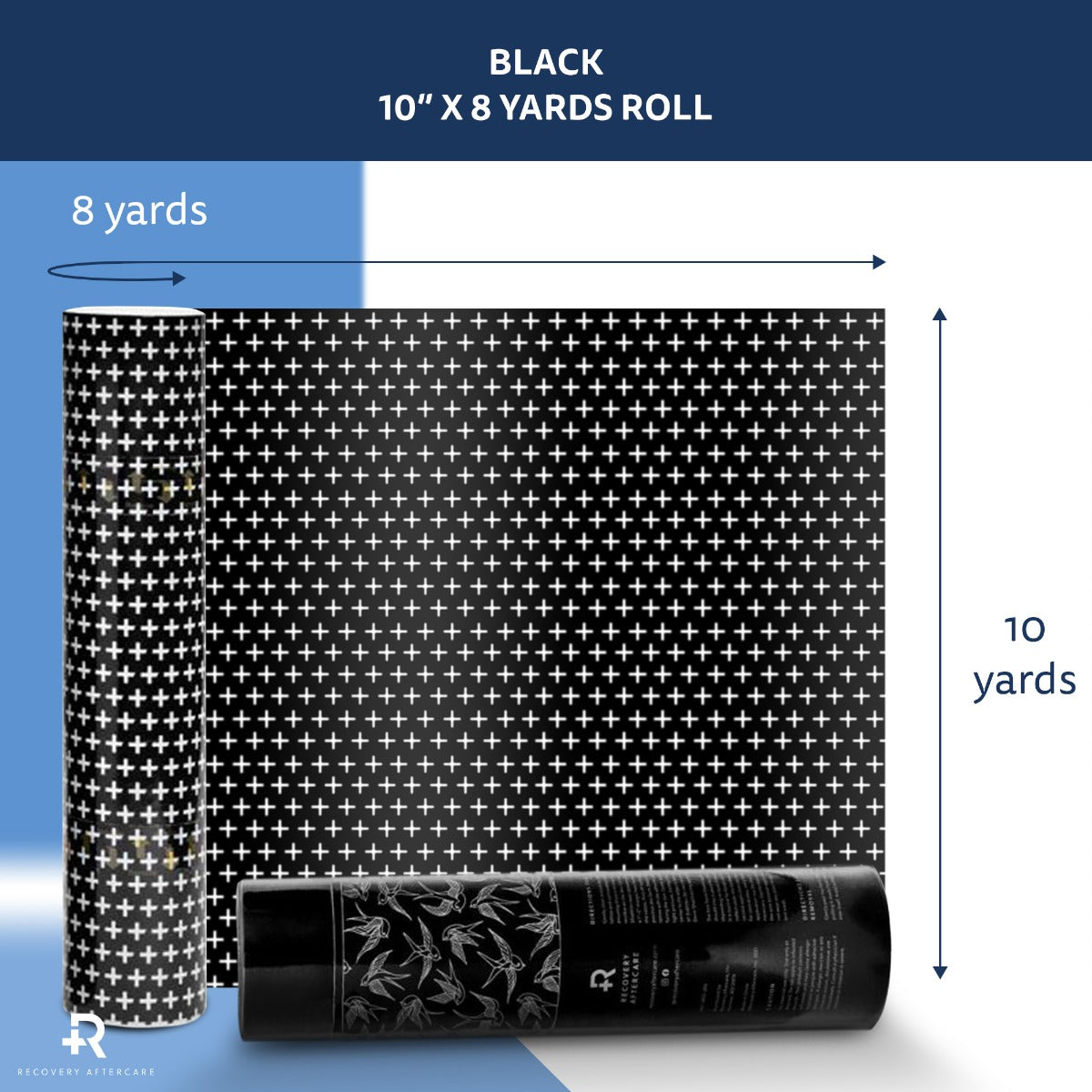 FREE GIFT - Recovery Derm Shield — 10" x 8 Yard Roll — Black