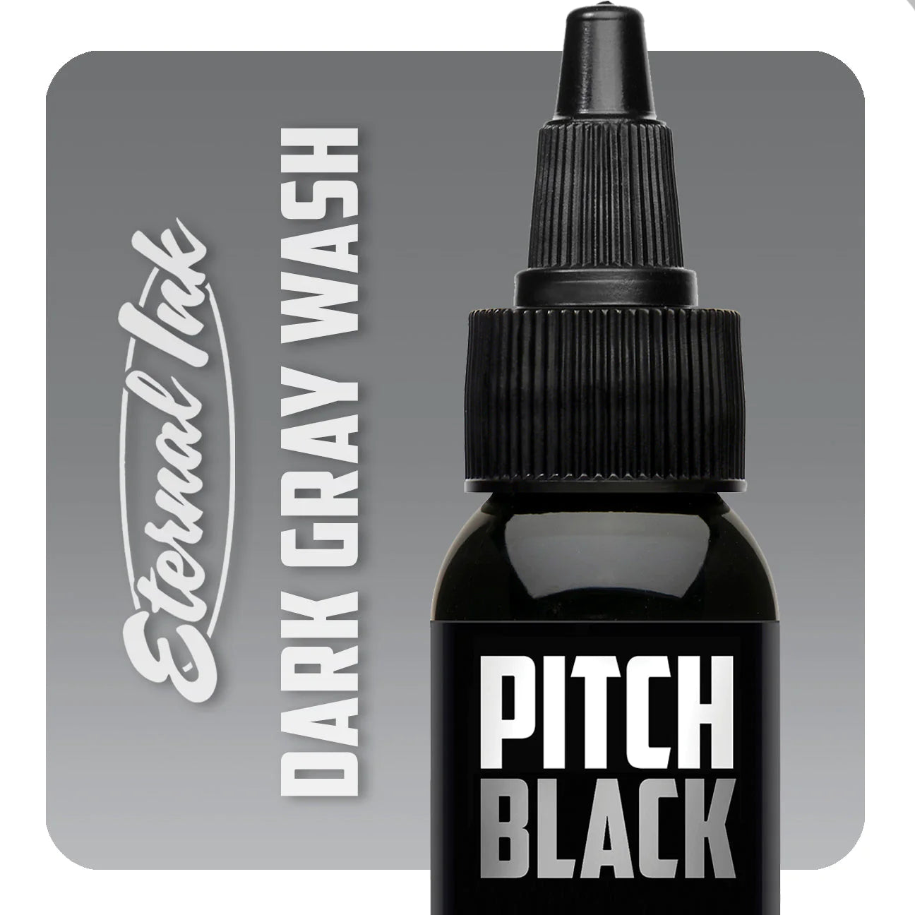 Pitch Black Dark Gray Wash — Eternal Ink — Pick Size