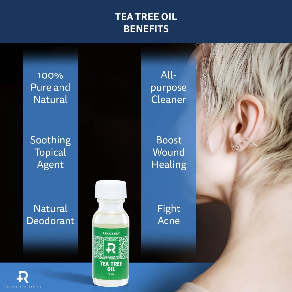Recovery Aftercare Tea Tree Oil 1/2oz Bottle Recovery Aftercare Tea Tree Oil 1/2oz Bottle