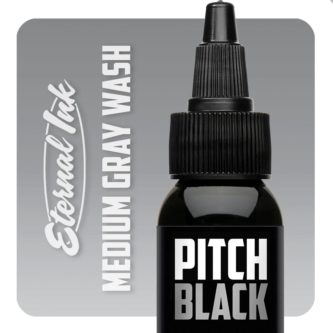 Pitch Black Medium Dark Gray Wash — Eternal Ink — Pick Size