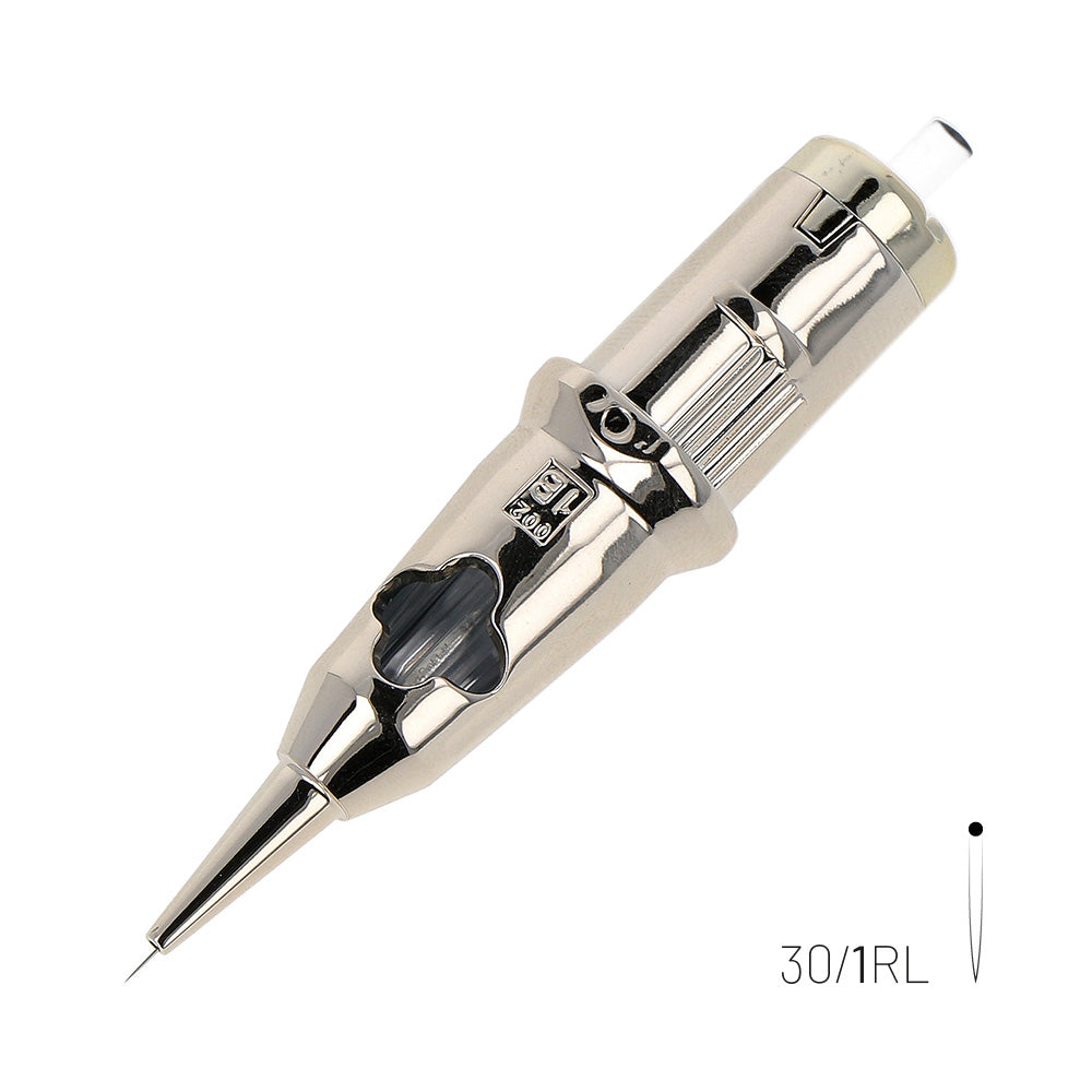 Kwadron Optima Gold PMU Cartridge Needles 1 Round Liner 0.30mm Long Taper (30/1RLLT-GOLD)