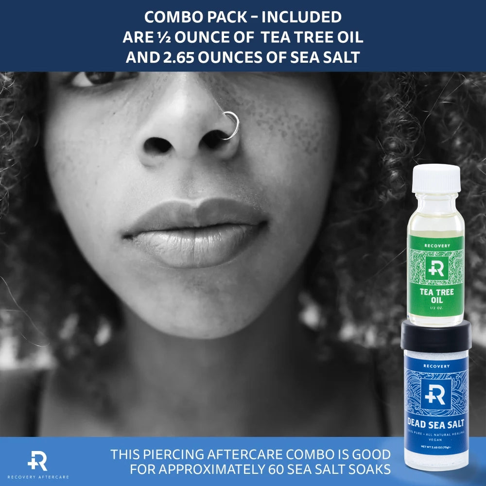 Recovery Aftercare Sea Salt and Tea Tree Oil Combo — Piercing Aftercare System