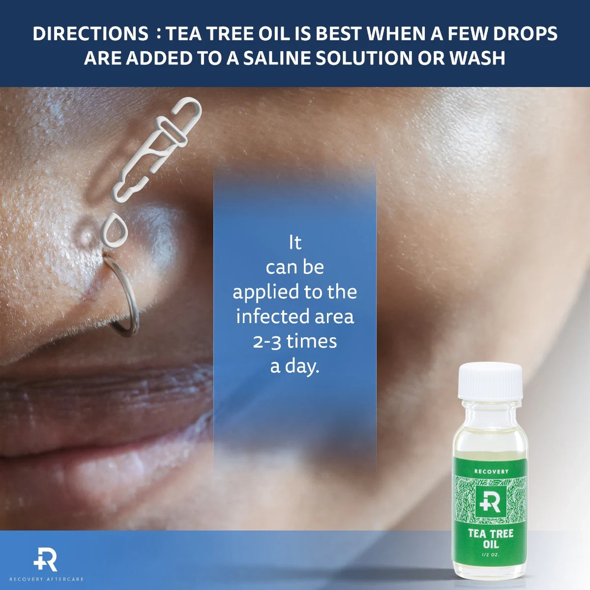 Recovery Aftercare Sea Salt and Tea Tree Oil Combo — Piercing Aftercare System