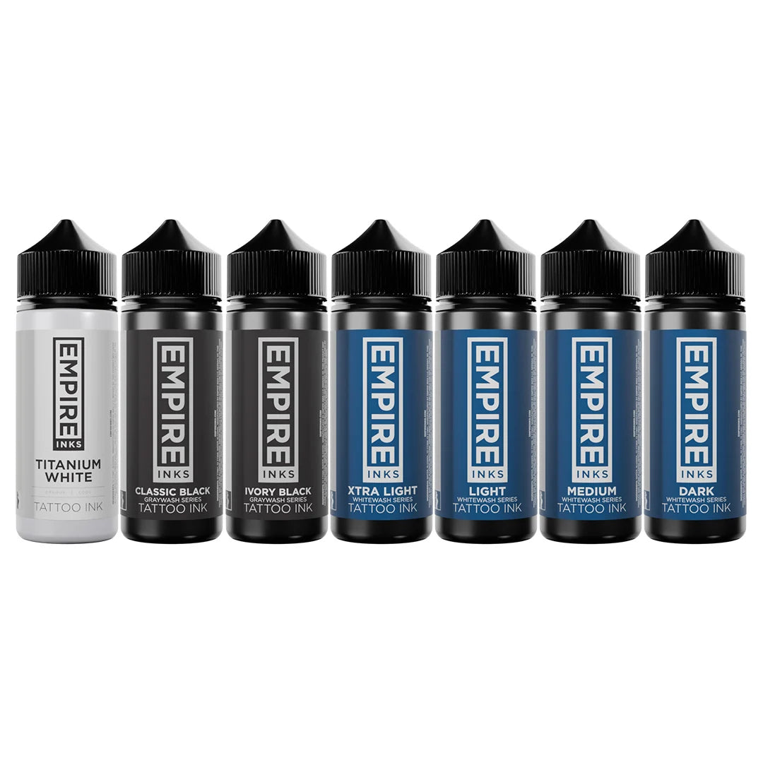 Empire Inks Whitewash Ink Set — 7-Bottle Full Set — 4oz