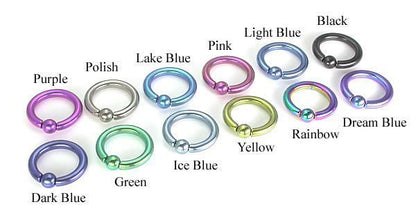 Tilum 8g Titanium Snap Fit Captive Bead Ring - Price Per 1 - Painful Pleasures