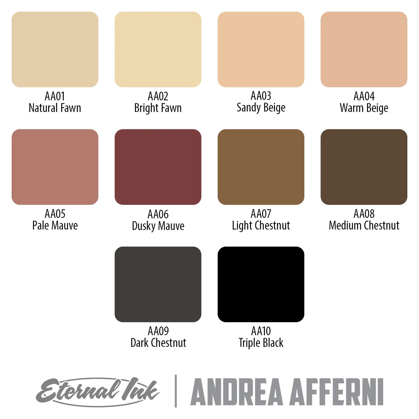 Andrea Afferni Signature Series Portrait Set of 10 - 1oz Bottles - Eternal Tattoo Ink