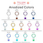 Tilum 18g-16g Internally Threaded Titanium Jewel Flower Top with Jewel Center - Choose Jewel Color - Price Per 1