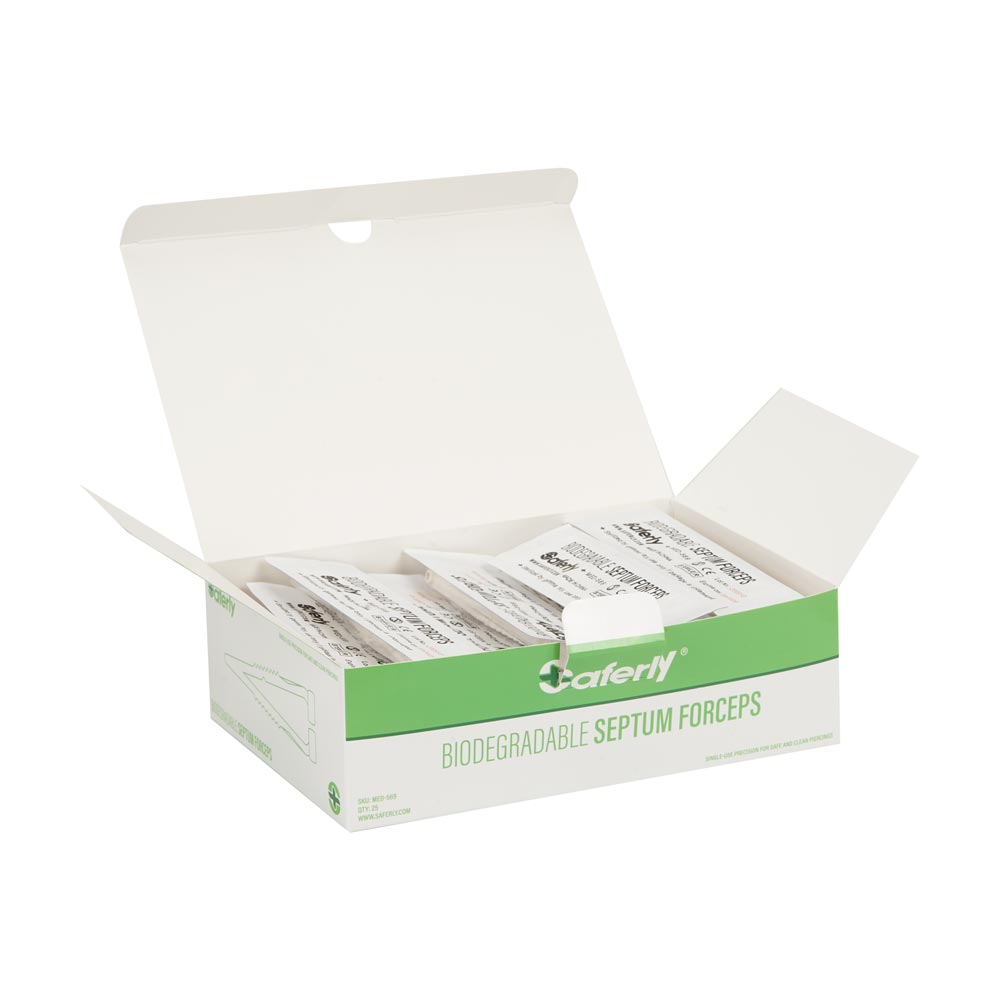 Saferly Biodegradable Septum Forceps — Box of 25