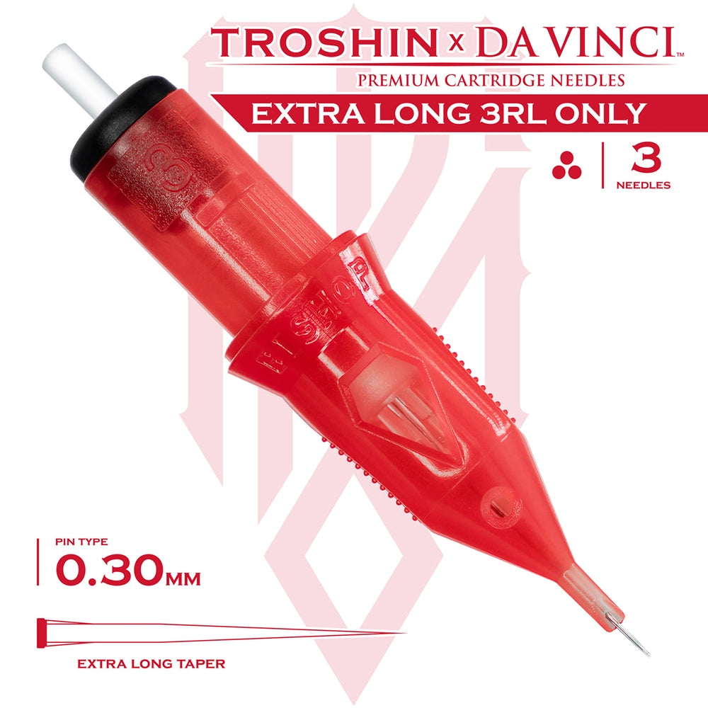 Bishop Da Vinci V2 Tattoo Cartridge Needles — Dmitry Troshin 3RL Only — Box of 40