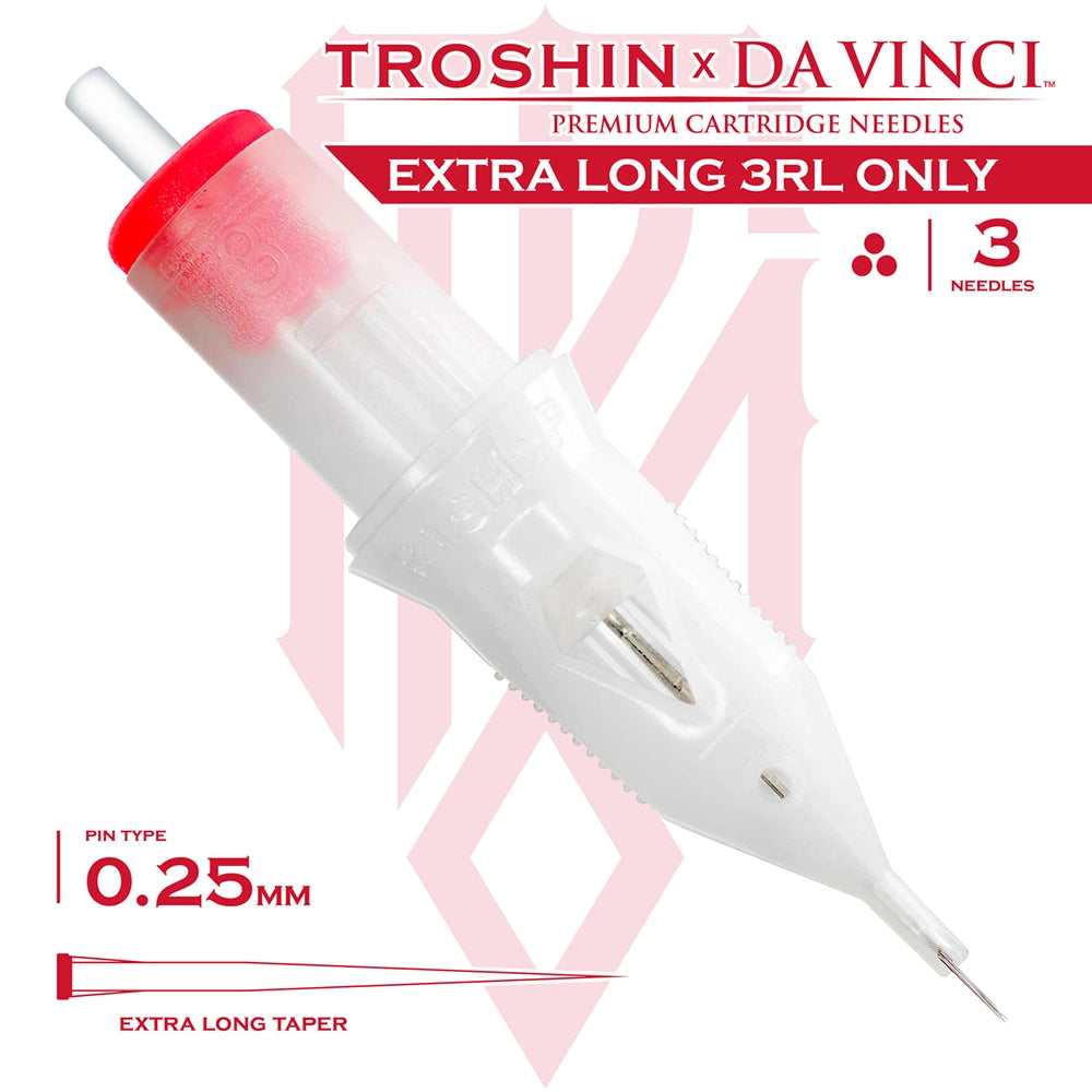 Bishop Da Vinci V2 Tattoo Cartridge Needles — Dmitry Troshin 3RL Only — Box of 40