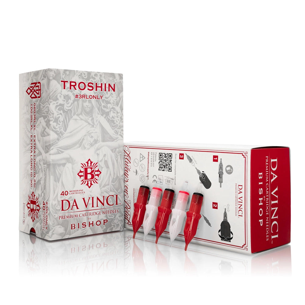 Bishop Da Vinci V2 Tattoo Cartridge Needles — Dmitry Troshin 3RL Only — Box of 40