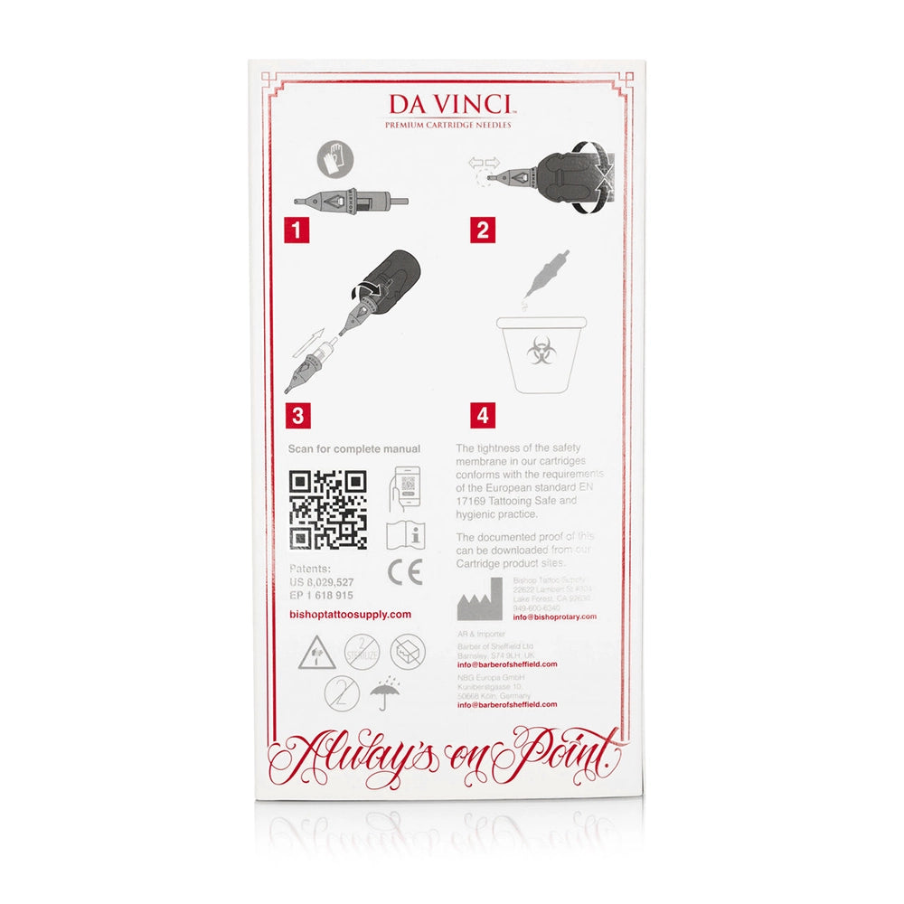 Bishop Da Vinci V2 Tattoo Cartridge Needles — Dmitry Troshin 3RL Only — Box of 40