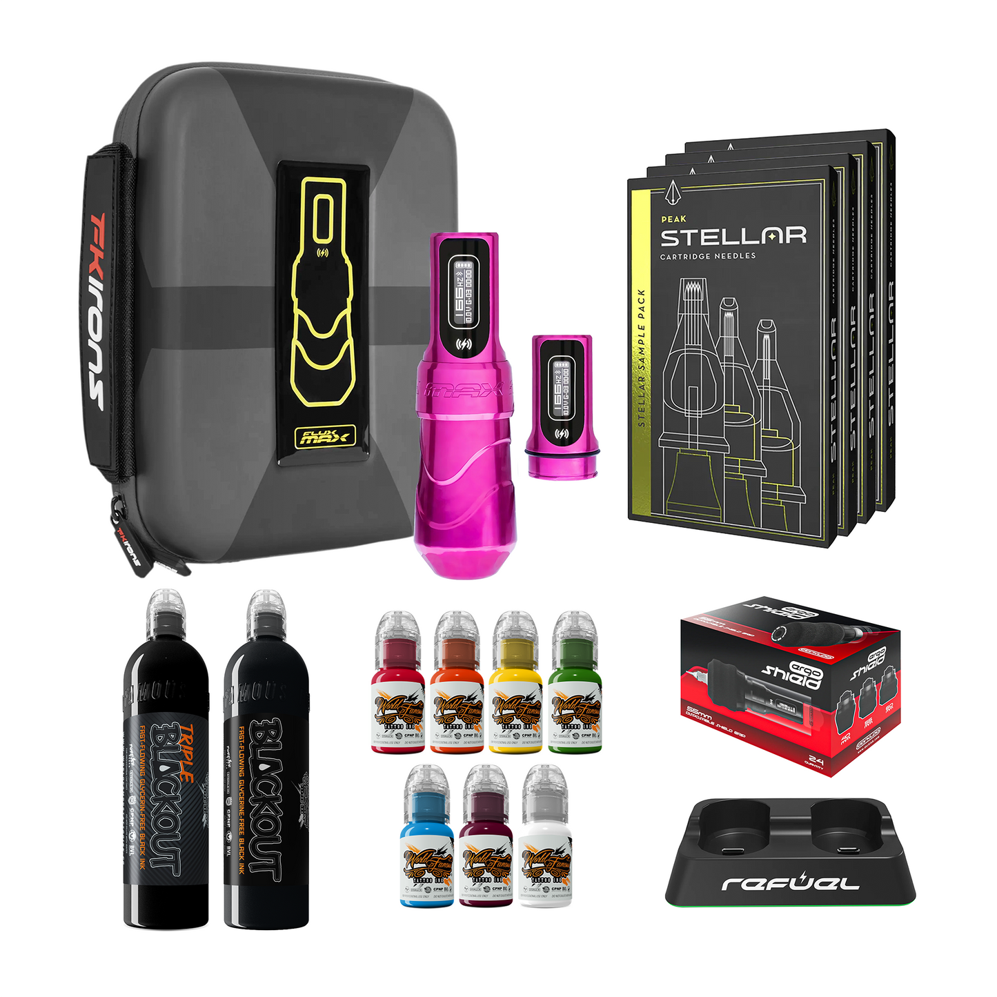 FK Irons Flux Max Pro Bundle With PowerBolt Batteries – Pick Color and Stroke Length - Painful Pleasures