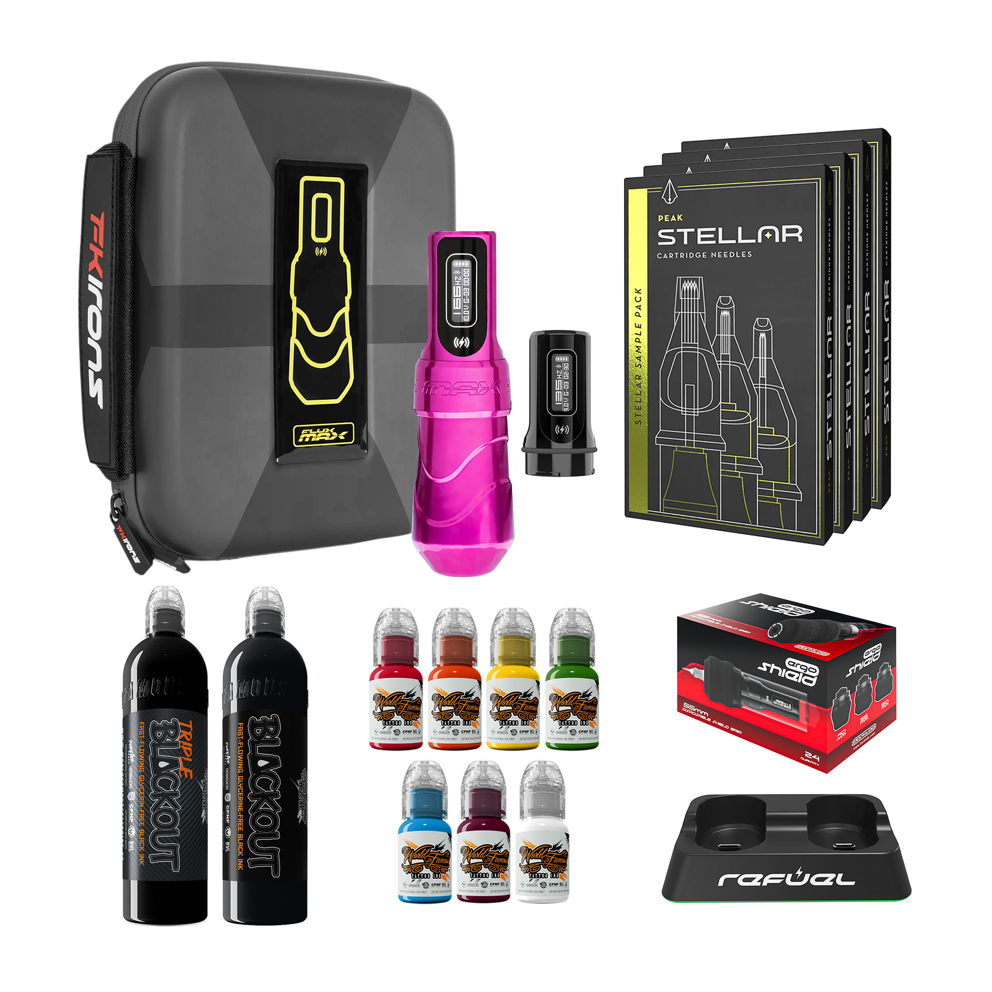FK Irons Flux Max Pro Bundle With PowerBolt Batteries – Pick Color and Stroke Length - Painful Pleasures