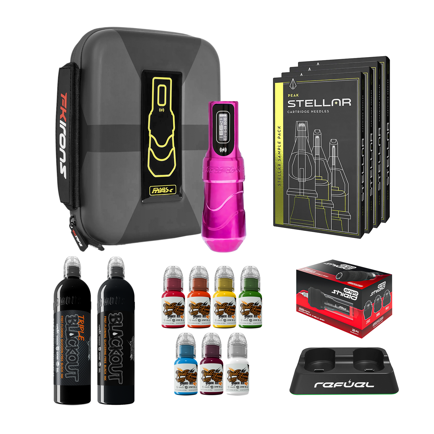 FK Irons Flux Max Bundle With 1 PowerBolt Battery – Pick Color and Stroke Length - Painful Pleasures