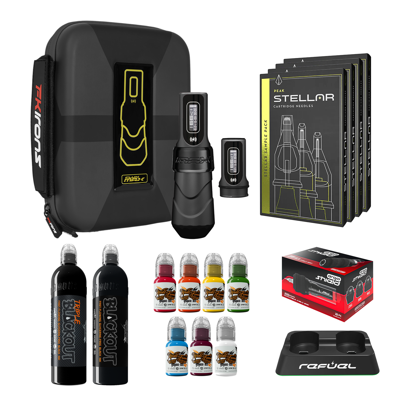 FK Irons Flux Max Pro Bundle With PowerBolt Batteries – Pick Color and Stroke Length - Painful Pleasures