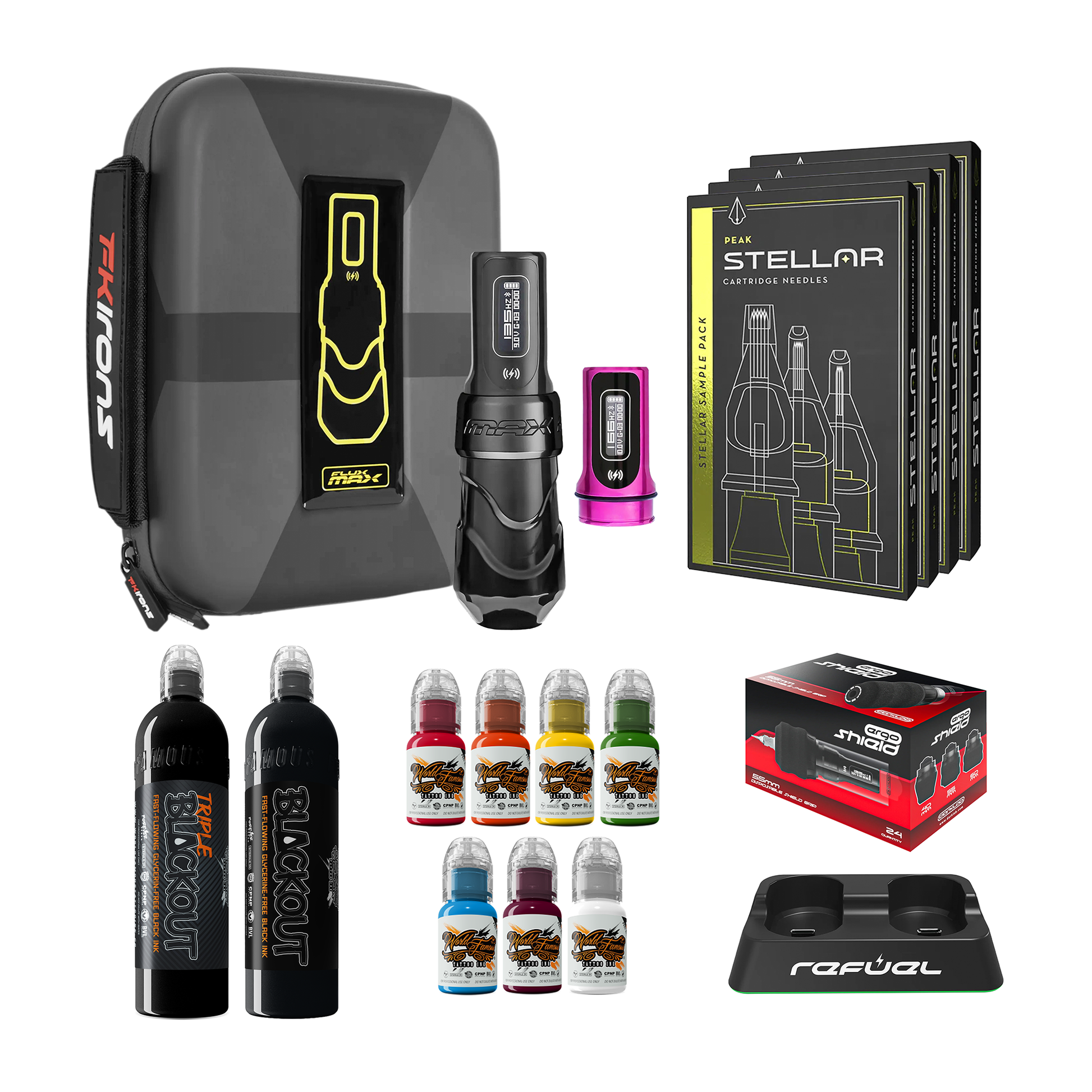 FK Irons Flux Max Pro Bundle With PowerBolt Batteries – Pick Color and Stroke Length - Painful Pleasures