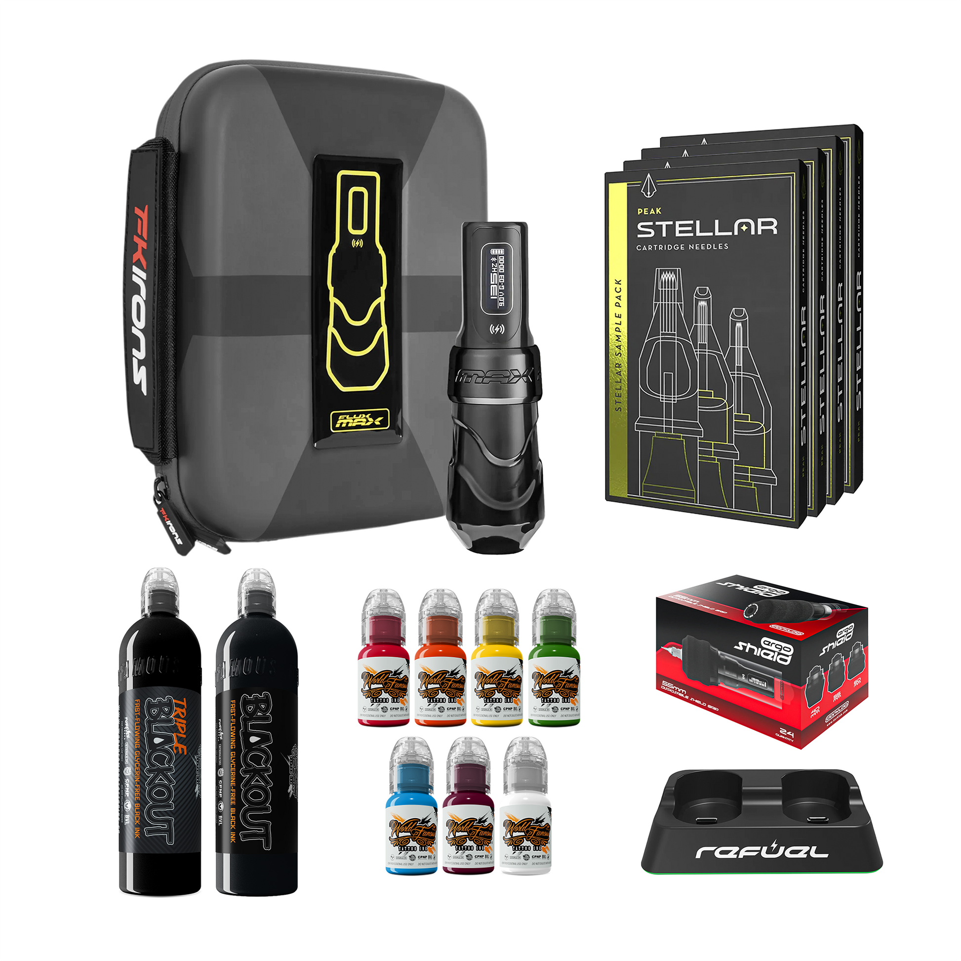 FK Irons Flux Max Bundle With 1 PowerBolt Battery – Pick Color and Stroke Length - Painful Pleasures