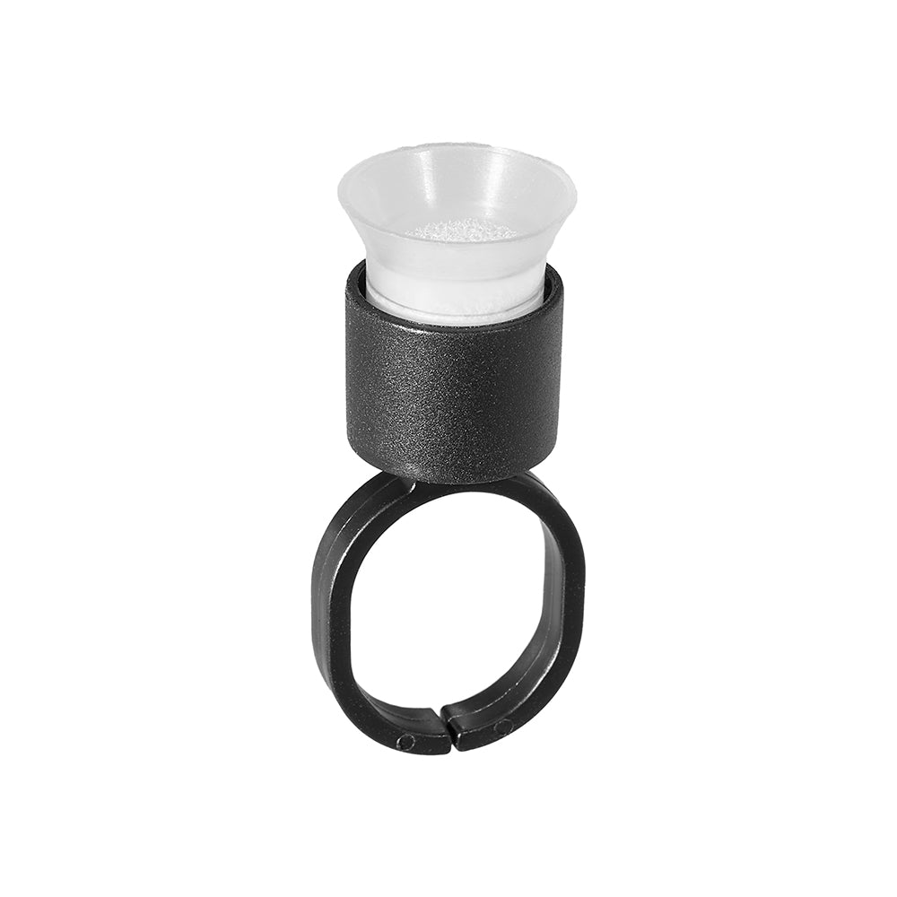 Cosmetic Ink Cup Holder Finger Ring — Black — Bag of 50