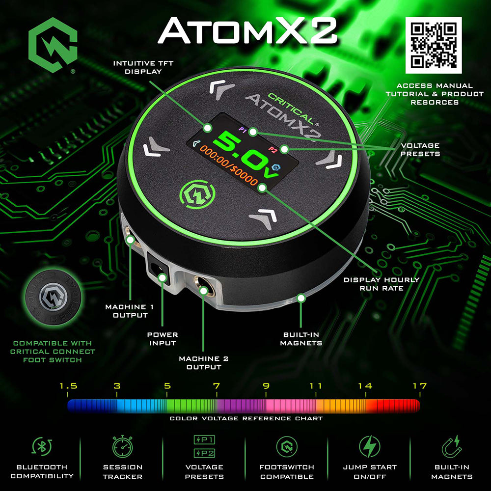 Critical AtomX2 Tattoo Power Supply