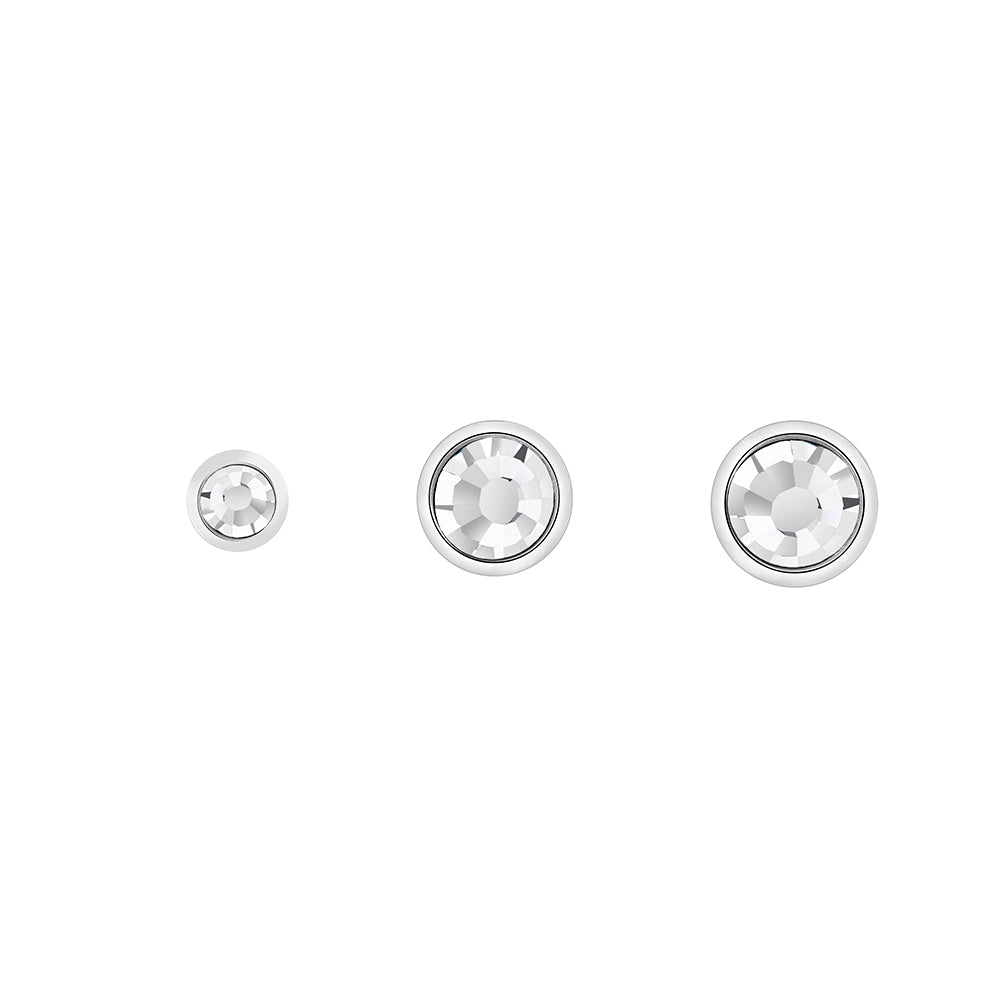 14g–12g Internally Threaded Thin Flat Jewel Top — Price Per 1