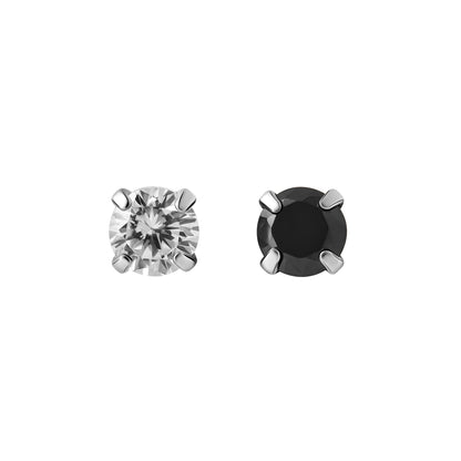 18g–16g Internally Threaded Crystal or Black Prong-Set Jewel Top — Price Per 1 - Painful Pleasures